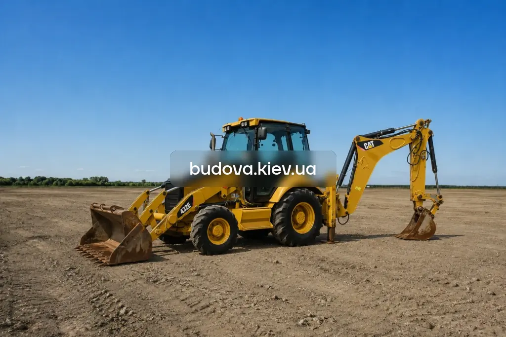 Оренда Caterpillar 432E у Києві та Київській області — екскаватор-навантажувач CAT для будівництва