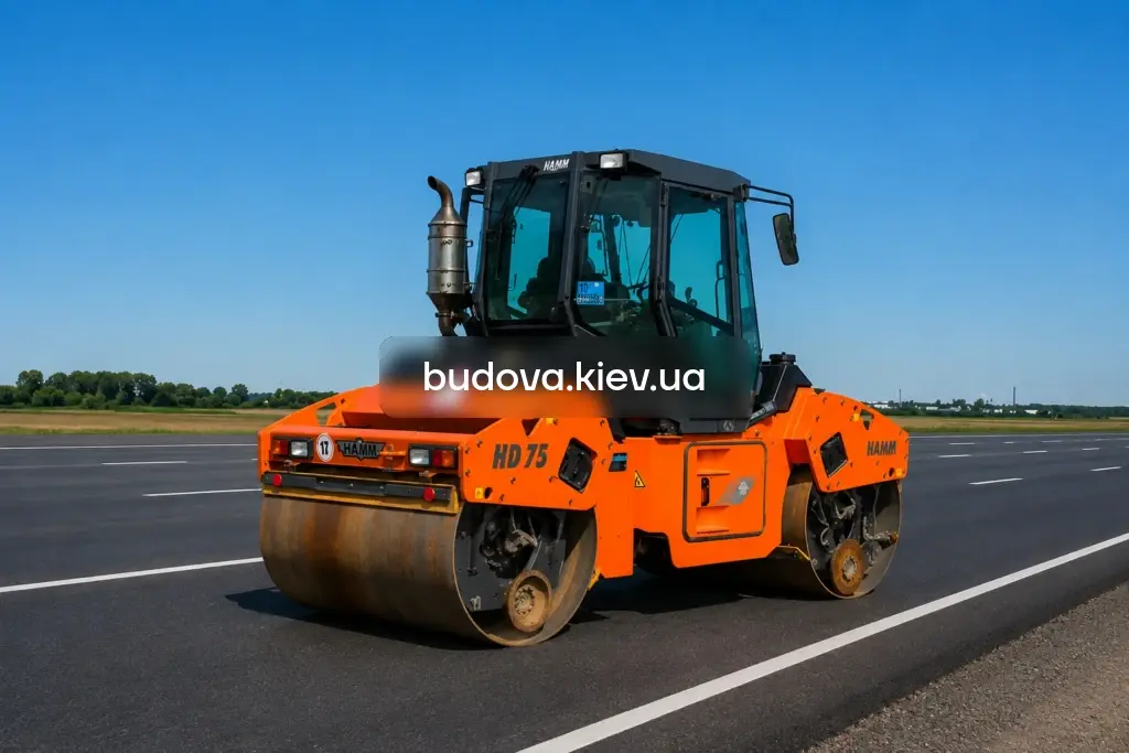 Оренда катка HAMM HD 75 у Києві та Київській області — середній вібраційний каток для асфальту