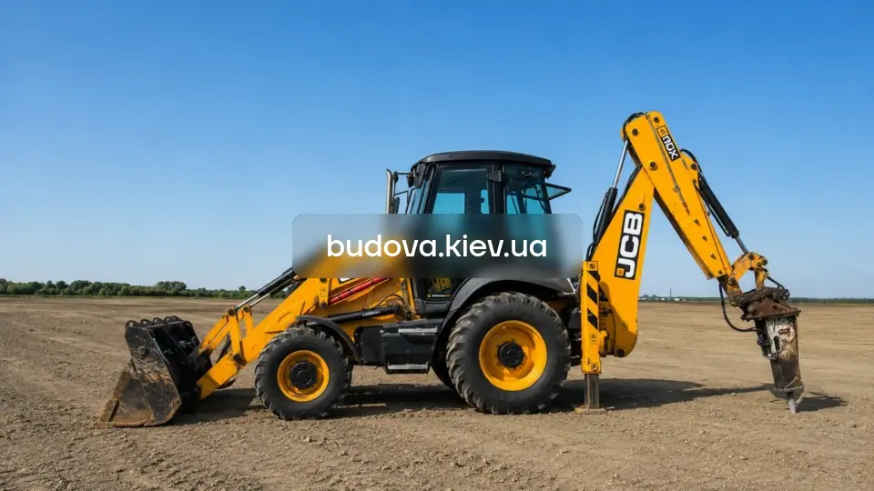 Оренда JCB 3CX з гідромолотом у Бучанському районі