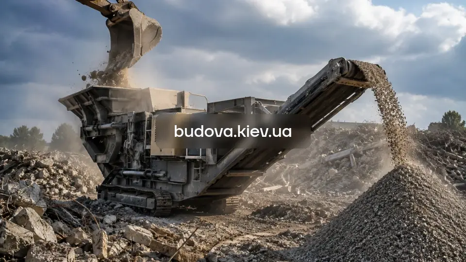 рециклінг. Дроблення бетону у Бучанському районі