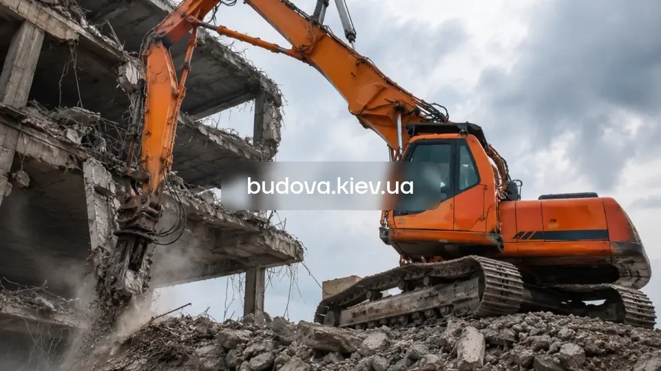 Оренда екскаватора-руйнівника у Києві та Київській області — демонтажний екскаватор з ножицями